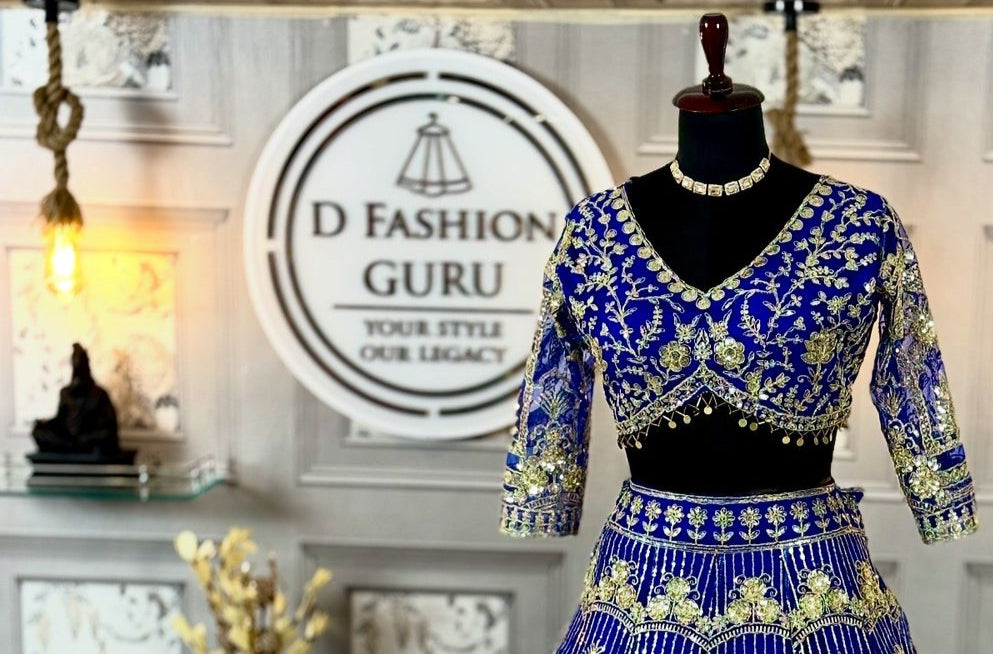 Premium Soft Net Lehenga with Coding Sequins Embroidery & Matching Dupatta