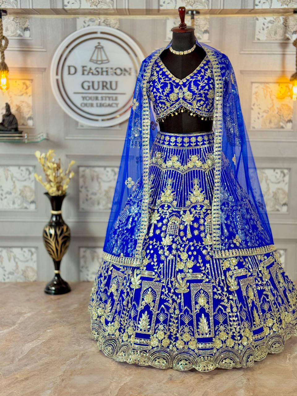 Premium Soft Net Lehenga with Coding Sequins Embroidery & Matching Dupatta