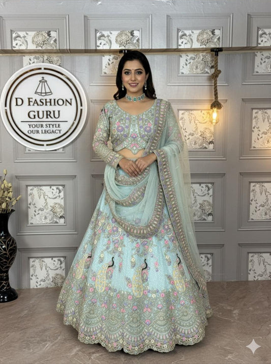 ✨ Exclusive Designer Blouse with Premium Coding Sequins Lehenga