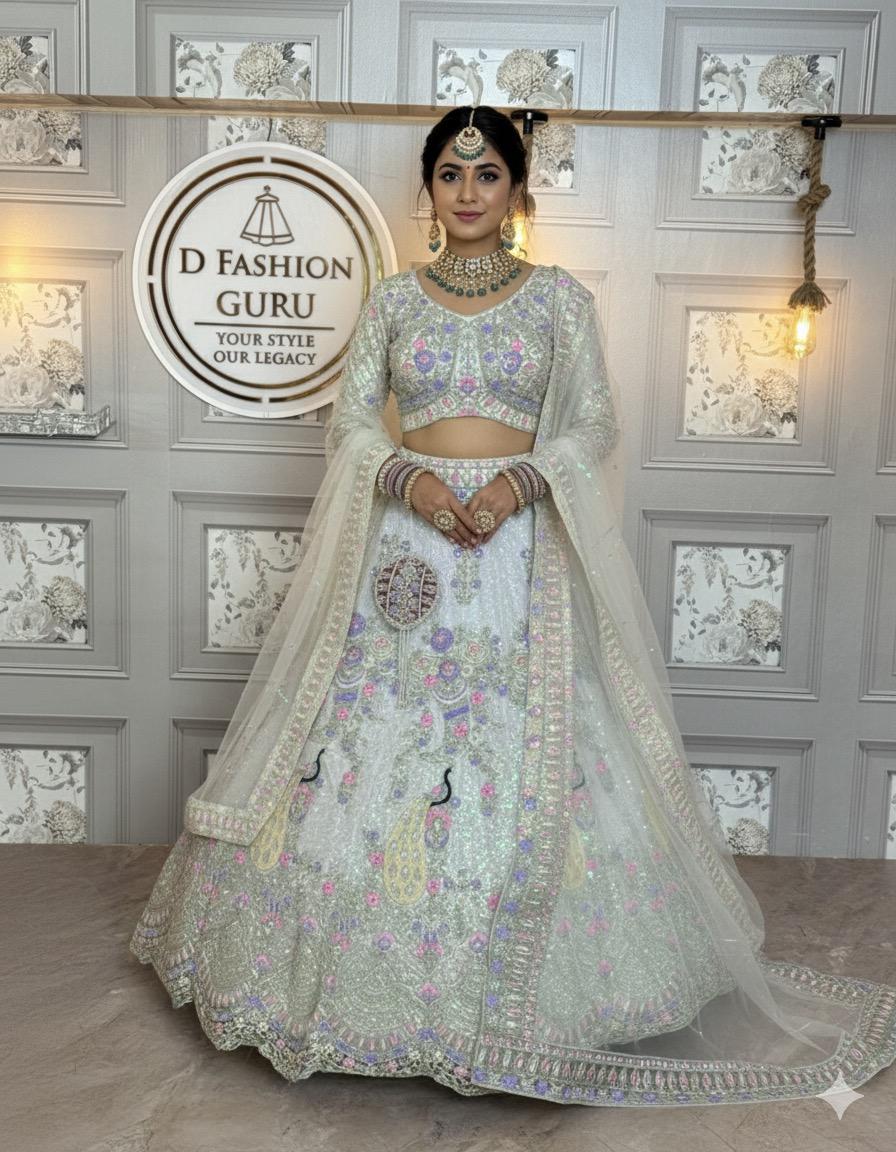 ✨💃 Glamorous Butterfly Net Lehenga-1676-OFF-WHITE ✨