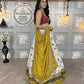 Women's Real Mirror Embroidered Georgette Lehenga Choli Set with Dupatta – Semi-Stitched, 3M Flare, Festive & Wedding Wear