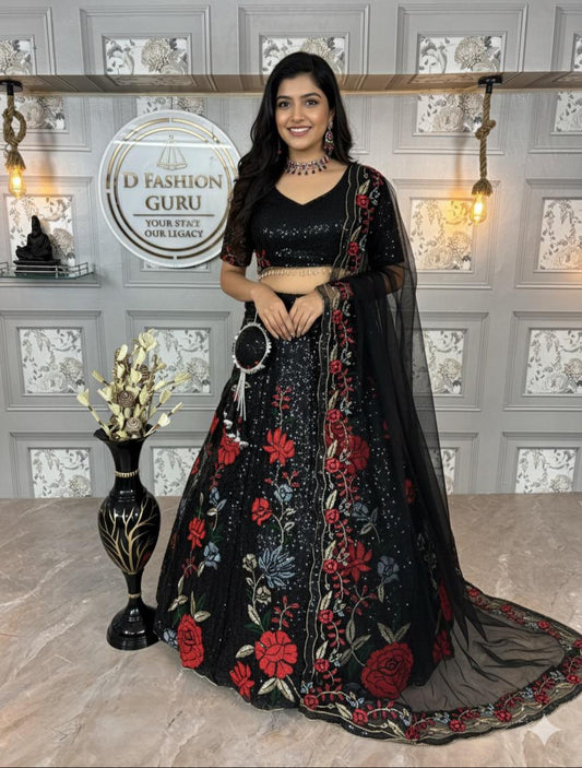 ✨ Luxury Mono Net Sequin Lehenga • Wedding-Ready Elegance-1397 👑💃