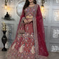 rani colour Semi-Stitched Butterfly Net Lehenga with Coding Sequins Work | Elegant Wedding & Party Wear