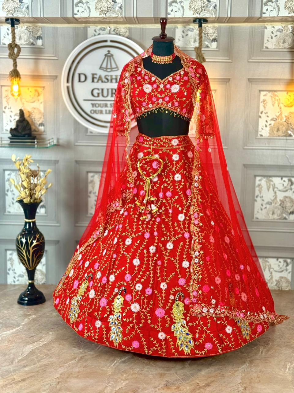 Premium Soft Net Lehenga with Sequins Embroidery & Matching Dupatta