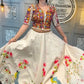 🌸 Royal Reverie: Reyon 3-Piece Semi-Stitched Lehenga Set with Elegant Mirror & Thread Work