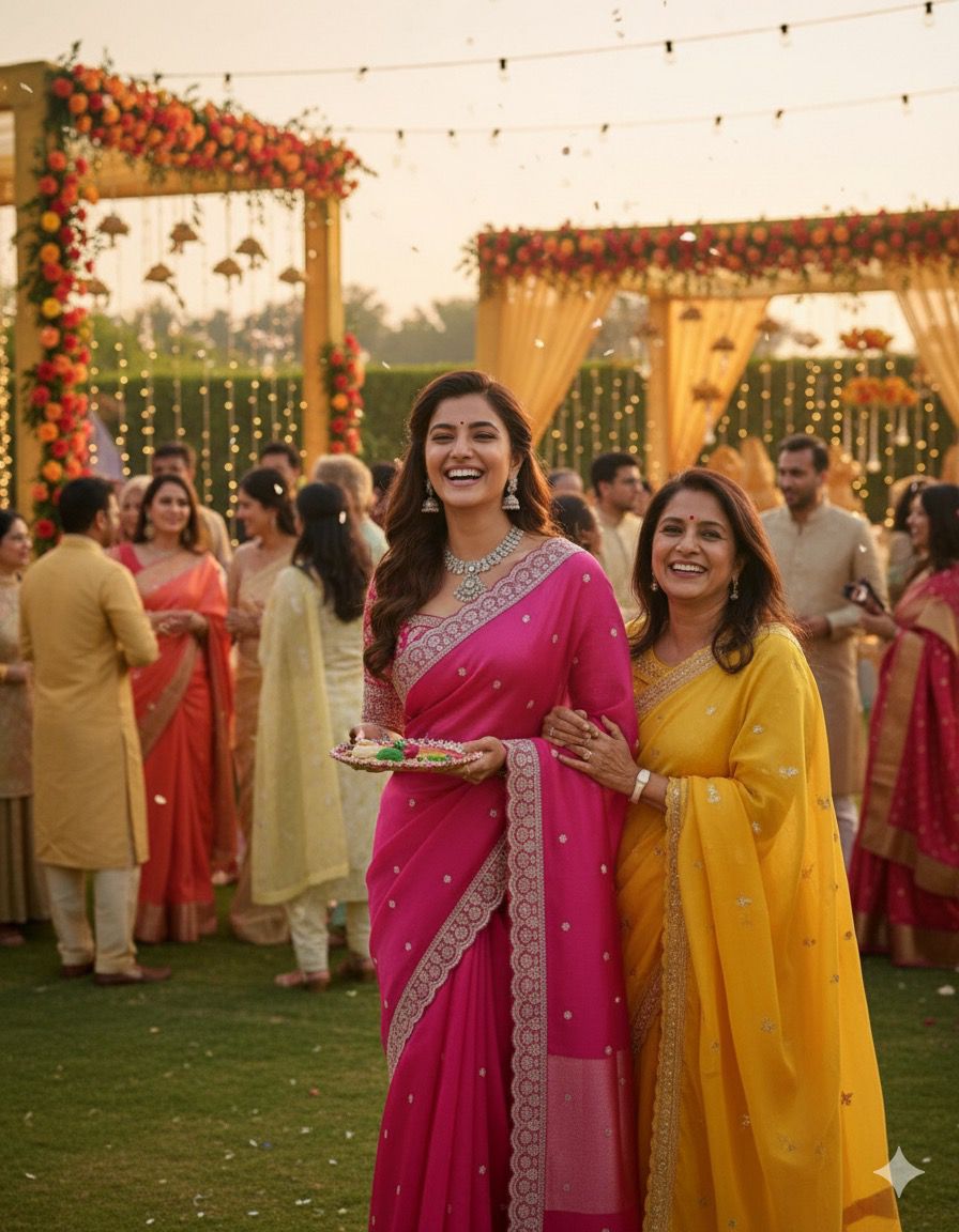 ✨ Elegant Tibby Silk Sequin Saree ✨