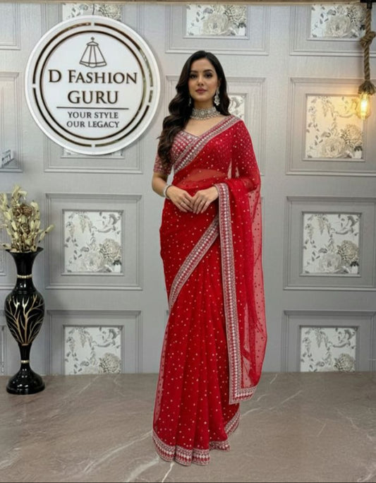 ✨ Designer Tibby Silk Saree – A Karwa Chauth Special Elegance ✨
