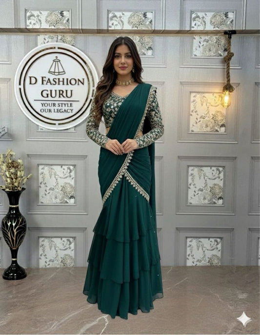 ✨ Ready-to-Wear Lehenga Saree – Effortless Glamour ✨