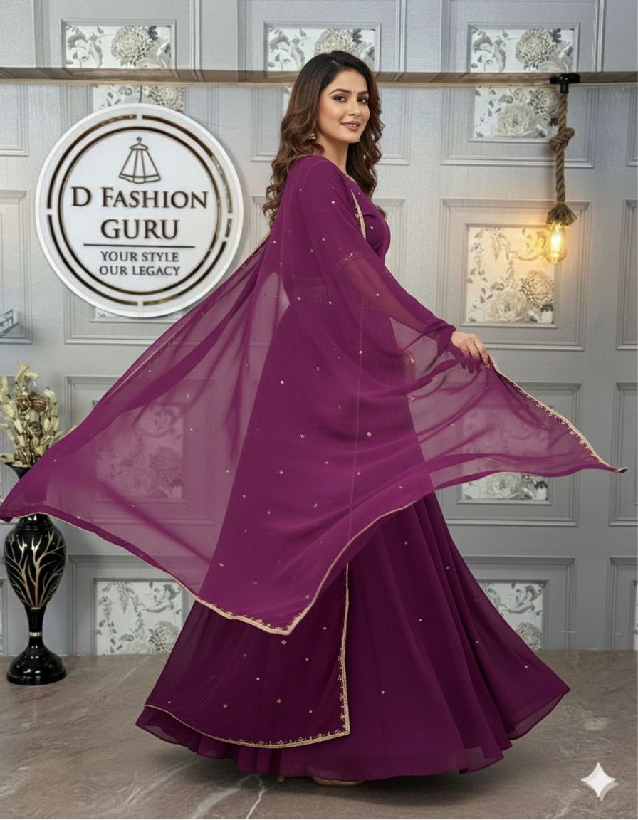 Lehenga • Blouse • Koti • Dupatta – All with Elegant Embroidery Work-ST-1121 .  🥻