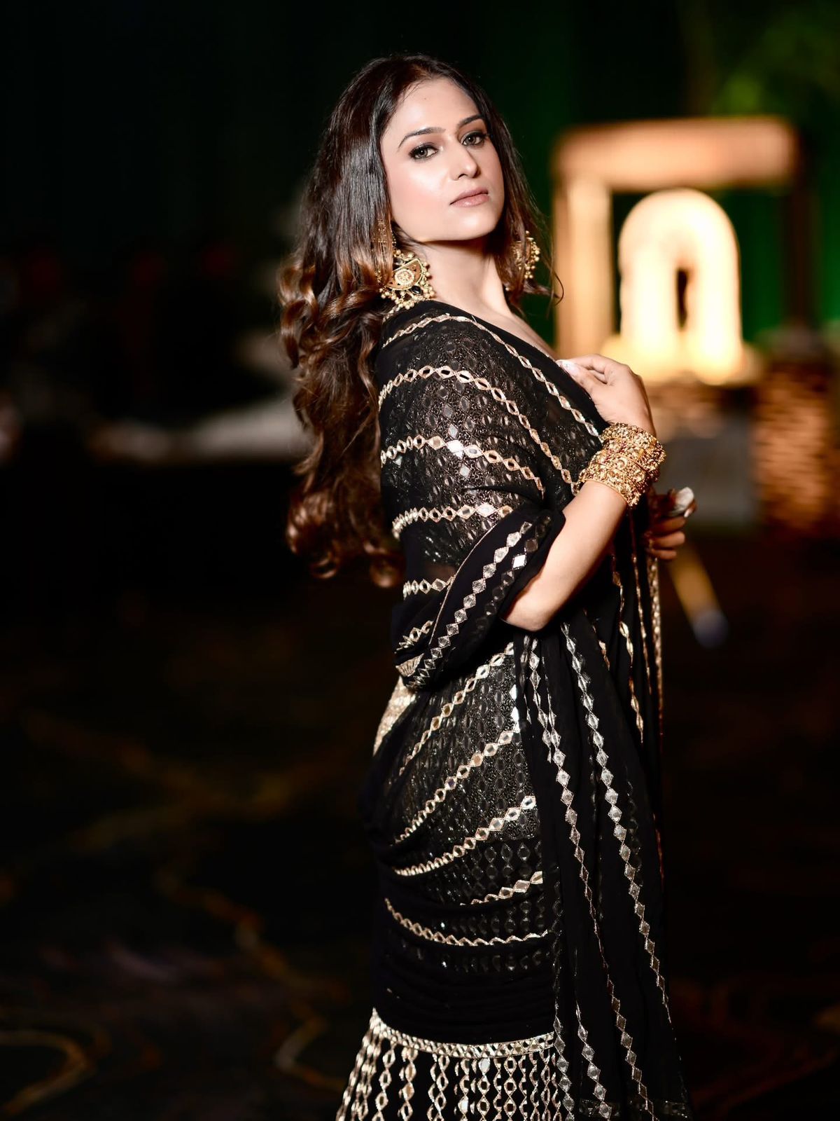 DFG Luxe Mirror-Embroidered Ready-to-Wear Saree-DFG-1812