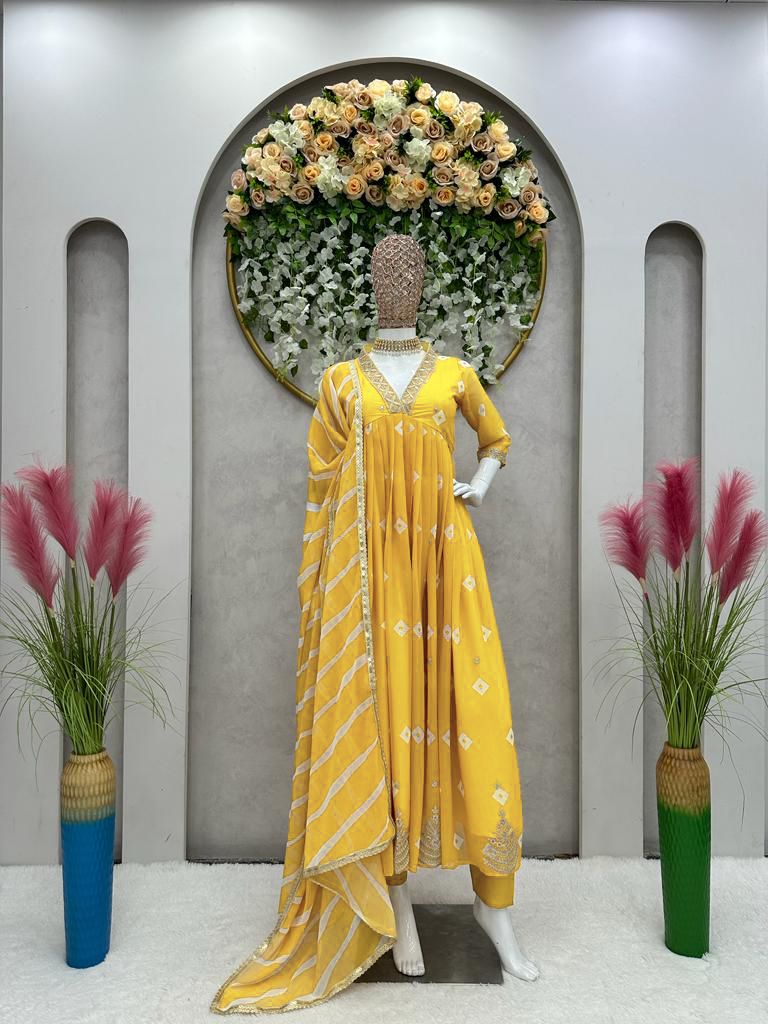 Digital Elegance Faux Georgette Gown Set-KD-1310 ✨👗