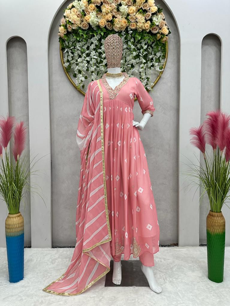 Digital Elegance Faux Georgette Gown Set-KD-1310 ✨👗