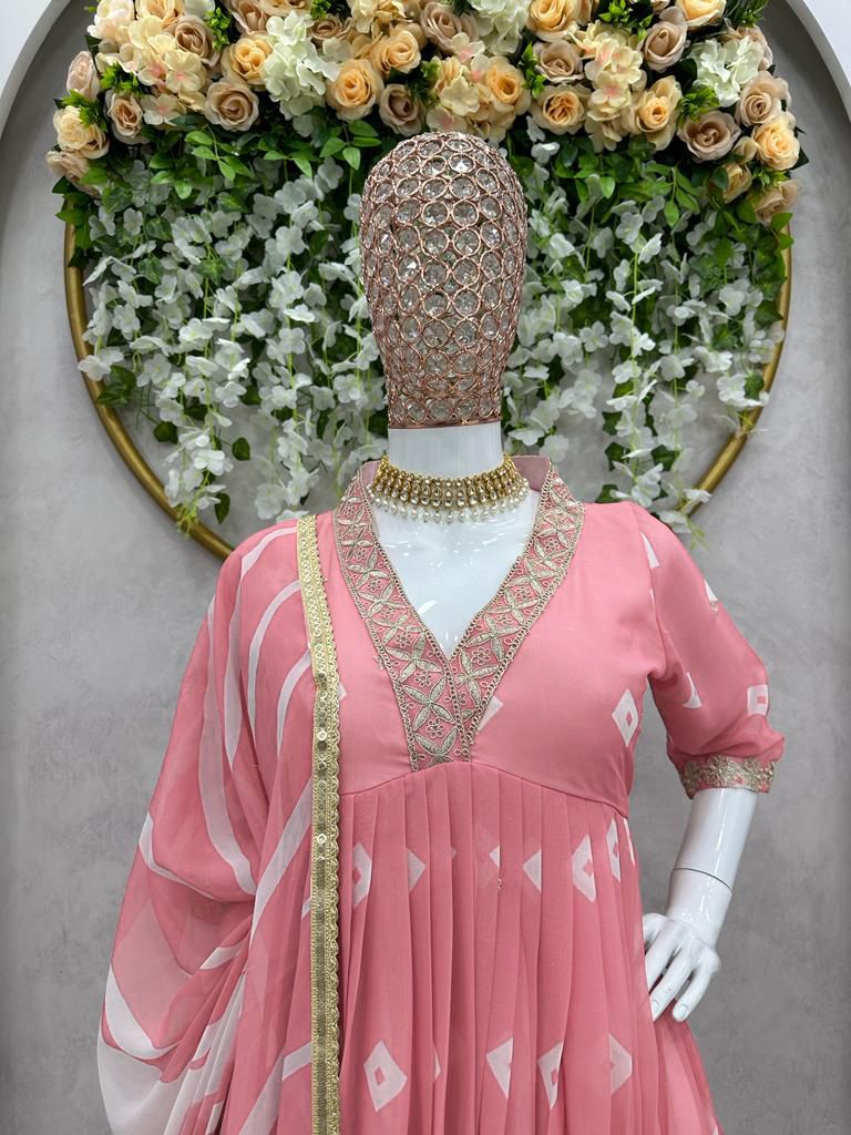 Digital Elegance Faux Georgette Gown Set-KD-1310 ✨👗