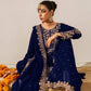 Blue colour Festive Collection – Coding Sequin Work Plazo Suit for Women