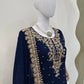 Blue colour Festive Collection – Coding Sequin Work Plazo Suit for Women