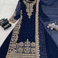 Blue colour Festive Collection – Coding Sequin Work Plazo Suit for Women