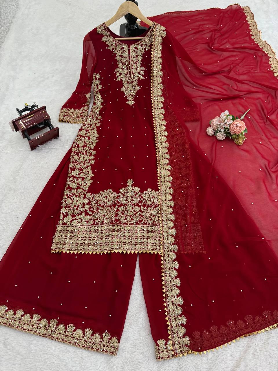 Festive Collection – Coding Sequin Work Plazo Suit for Women