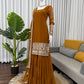 Elegant Faux Georgette Sharara Set with Embroidered Dupatta