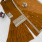 Elegant Faux Georgette Sharara Set with Embroidered Dupatta