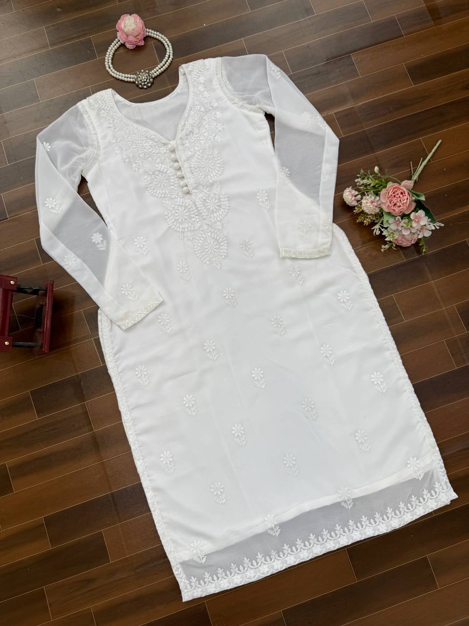 Elegant Faux Georgette Designer Kurti