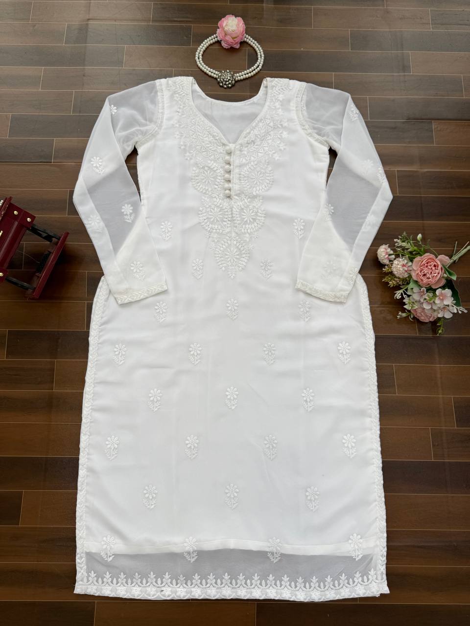 Elegant Faux Georgette Designer Kurti