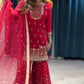 Premium Faux Georgette 3-Piece Sharara Set with Sequin Work