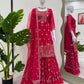 Premium Faux Georgette 3-Piece Sharara Set with Sequin Work