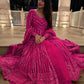 Pink colour Graceful Faux Georgette Lehenga Choli Set with Sequins Work