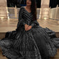 Black colour Graceful Faux Georgette Lehenga Choli Set with Sequins Work