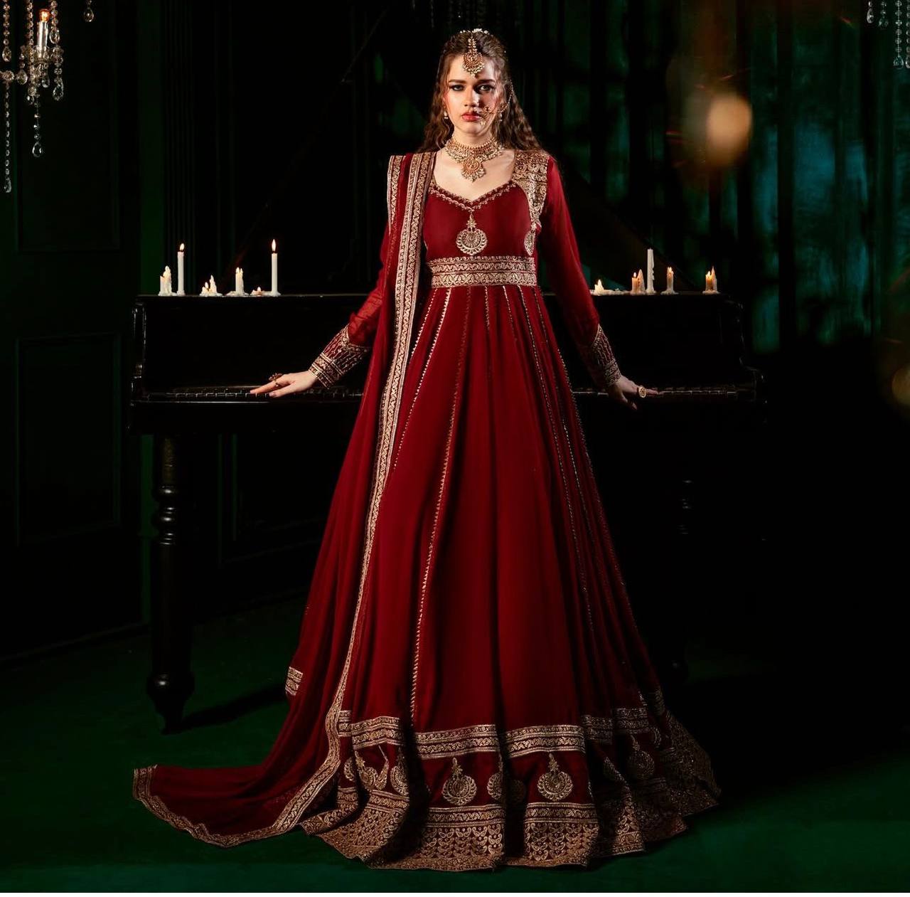Premium Foux Georgette Anarkali Set with Dupatta
