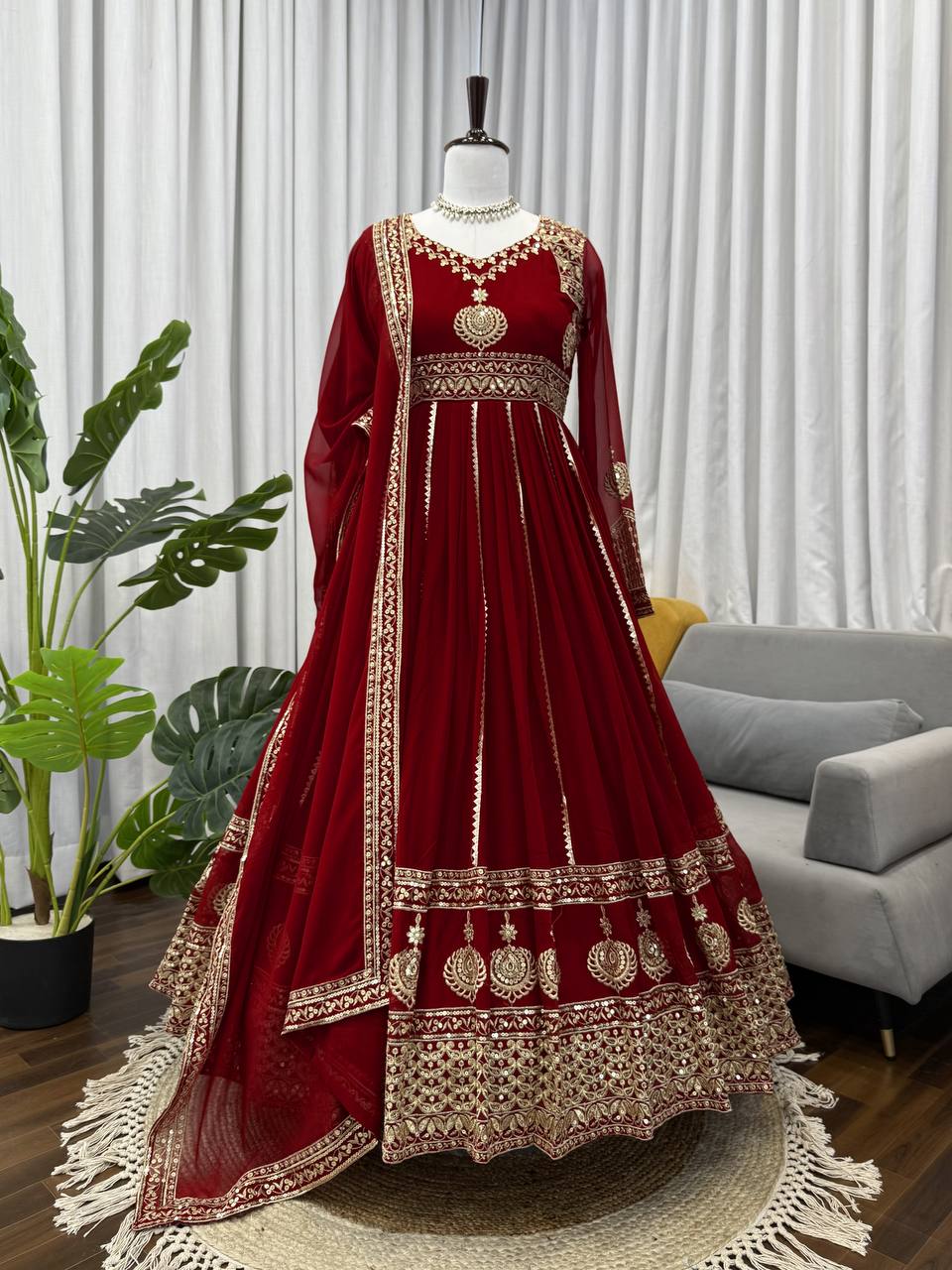 Premium Foux Georgette Anarkali Set with Dupatta
