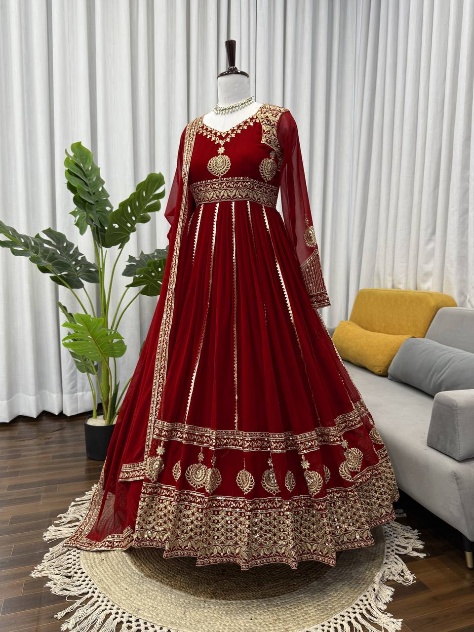 Premium Foux Georgette Anarkali Set with Dupatta