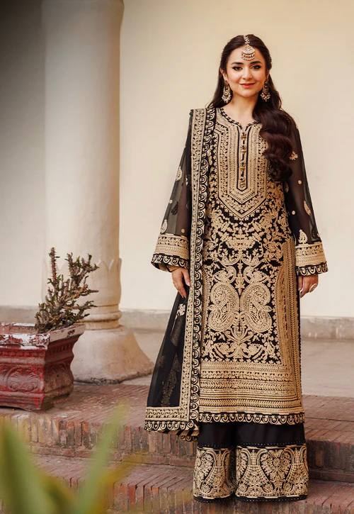 Elegant Foux Georgette Chinestitch Suit Set
