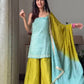 Designer Chinon Silk Suit with Plazo & Dupatta