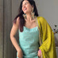 Designer Chinon Silk Suit with Plazo & Dupatta