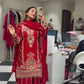 Luxury Chinon Silk Sharara Set with Thread & Sequin Embroidery