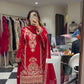 Luxury Chinon Silk Sharara Set with Thread & Sequin Embroidery