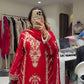 Luxury Chinon Silk Sharara Set with Thread & Sequin Embroidery