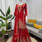 Luxury Chinon Silk Sharara Set with Thread & Sequin Embroidery