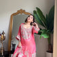 Designer Roman Silk Sharara Set with 9mm Sequin & Mirror Embroidery (Style Elegance)