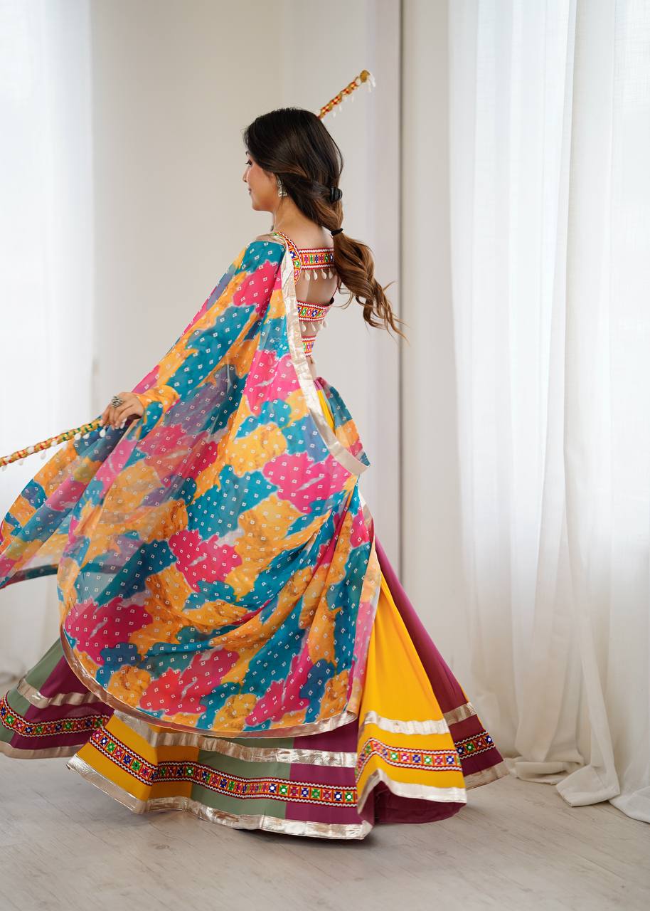 Heavy Rayon Lehenga Set with Real Mirror & Gamthi Thread Work | 4-Meter Flair
