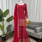 Faux Georgette Sharara Set with 9mm Sequin & Thread Work