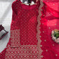 Faux Georgette Sharara Set with 9mm Sequin & Thread Work