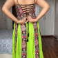 Designer Bangalore Top & Faux Georgette Lehenga Set with Sequin & Dori Work