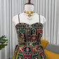 Designer Bangalore Top & Faux Georgette Lehenga Set with Sequin & Dori Work
