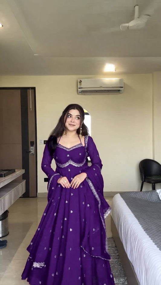 ✨ Designer 3-Piece Anarkali Set – Grace & Comfort Combined
