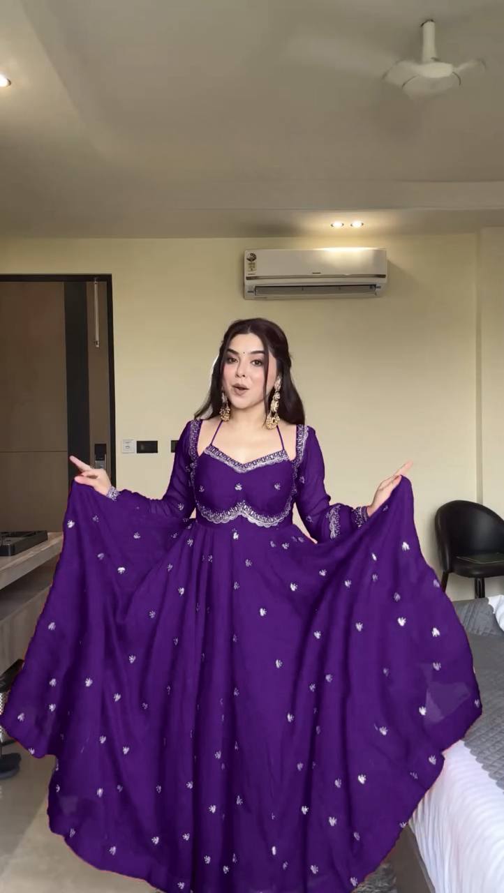 ✨ Designer 3-Piece Anarkali Set – Grace & Comfort Combined