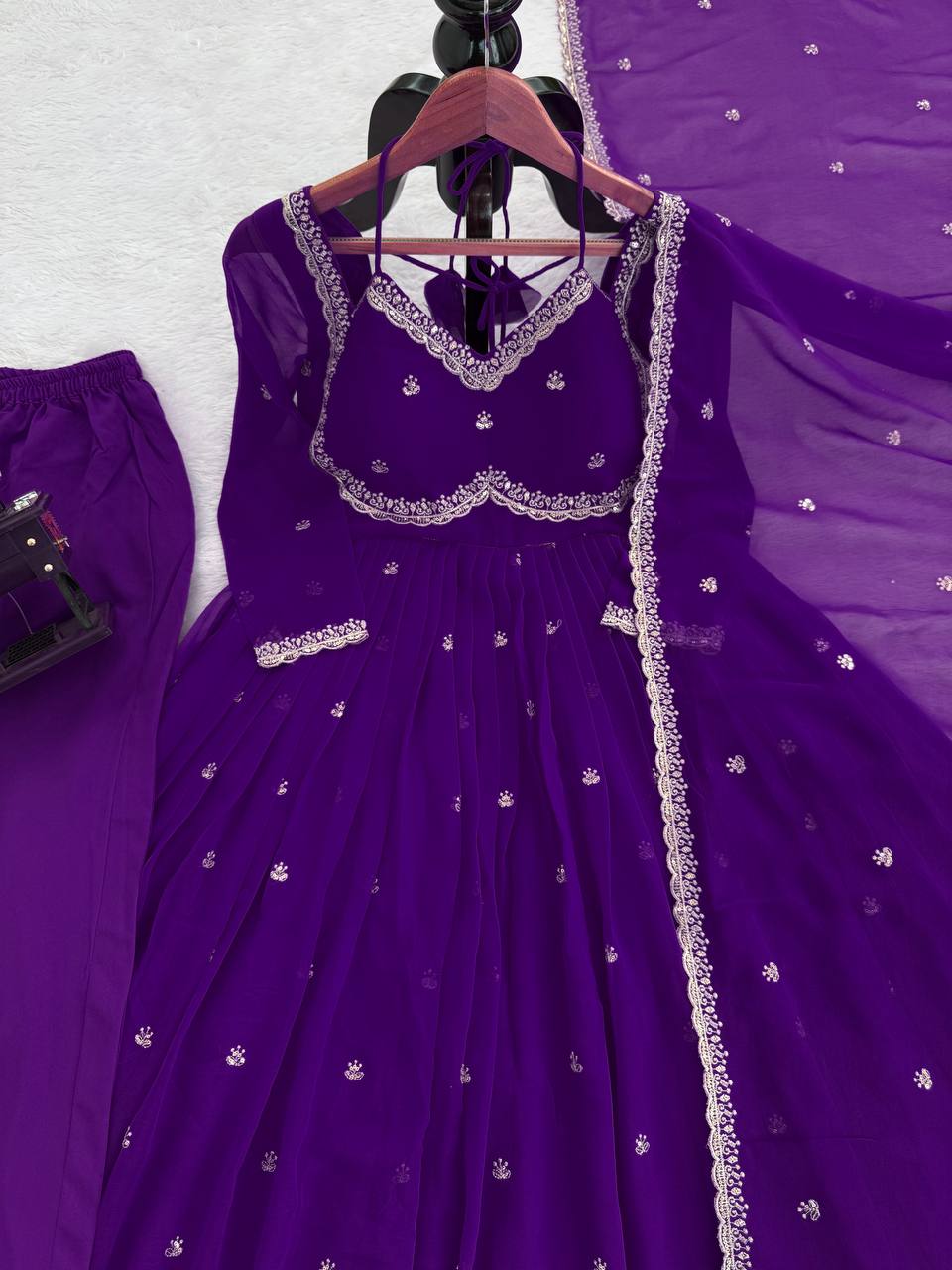 ✨ Designer 3-Piece Anarkali Set – Grace & Comfort Combined