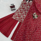 ✨ Traditional Red Sharara Suit with Handwork