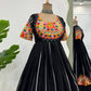 Black Navratri Special Embroidered Gown